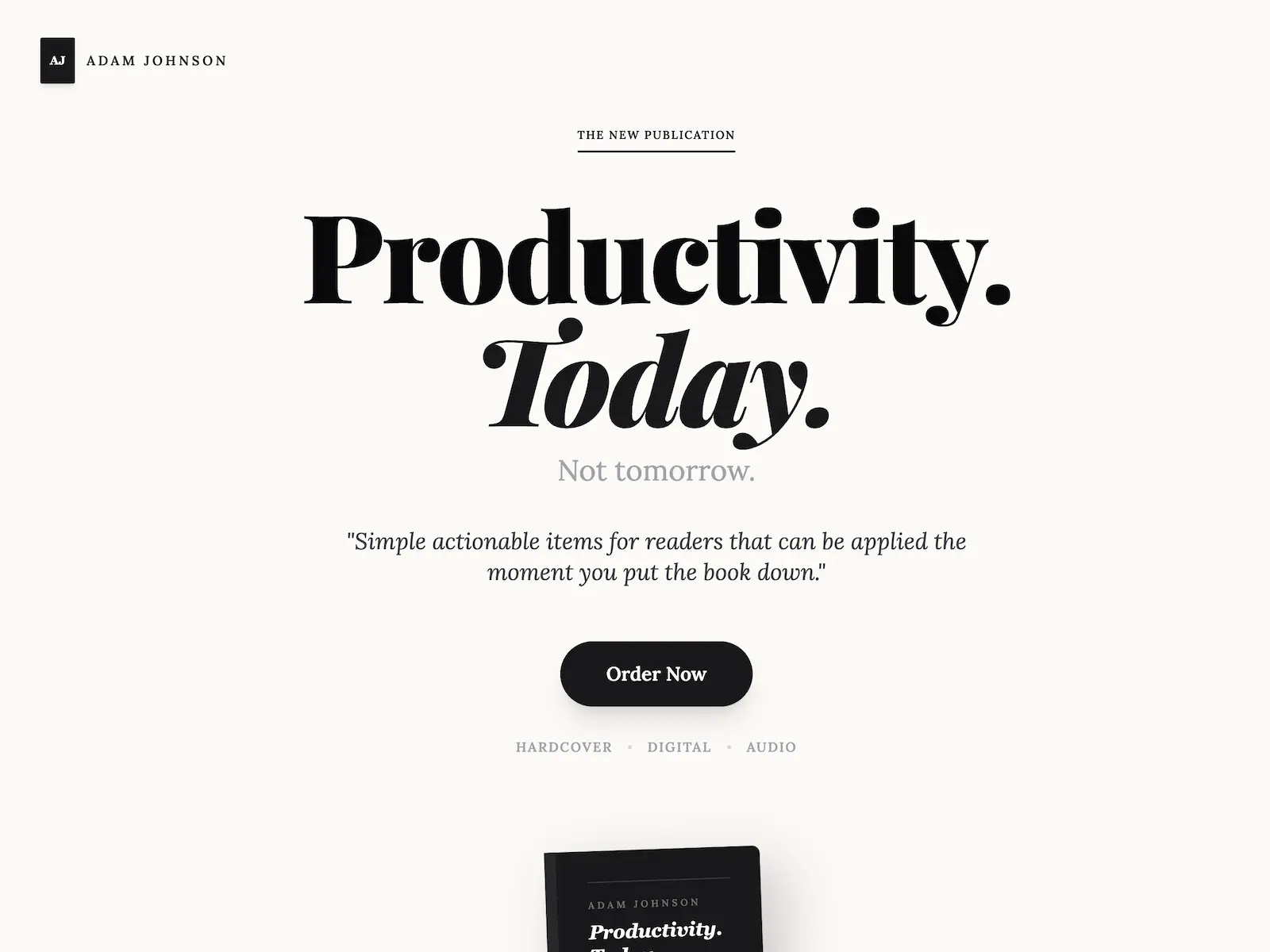 Author Book Launch - example website built with Lumipage